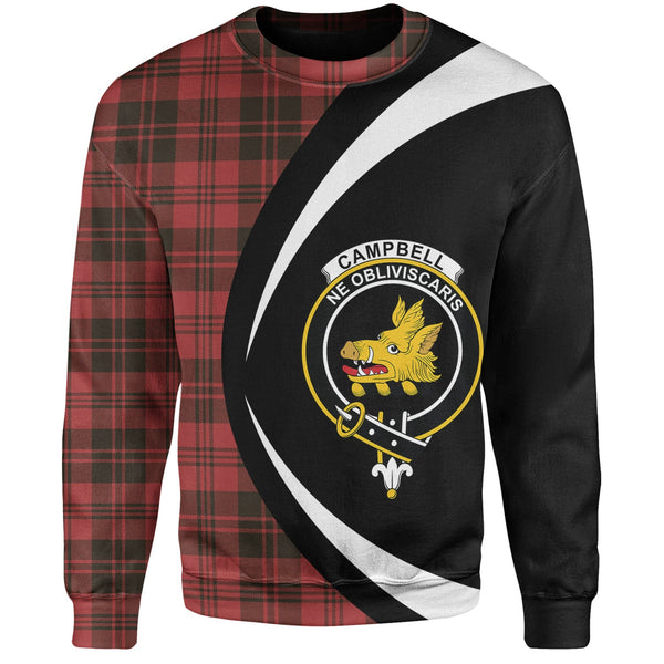 Campbell of Lochlane Weathered 2 Clan Badge Tartan Sweatshirt Circle Style Personalized