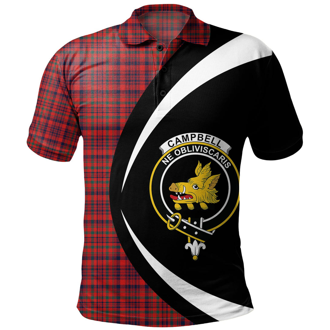 Campbell of Loudon Plaid Modern 2 Clan Badge Tartan Polo Shirt Circle Style Personalized