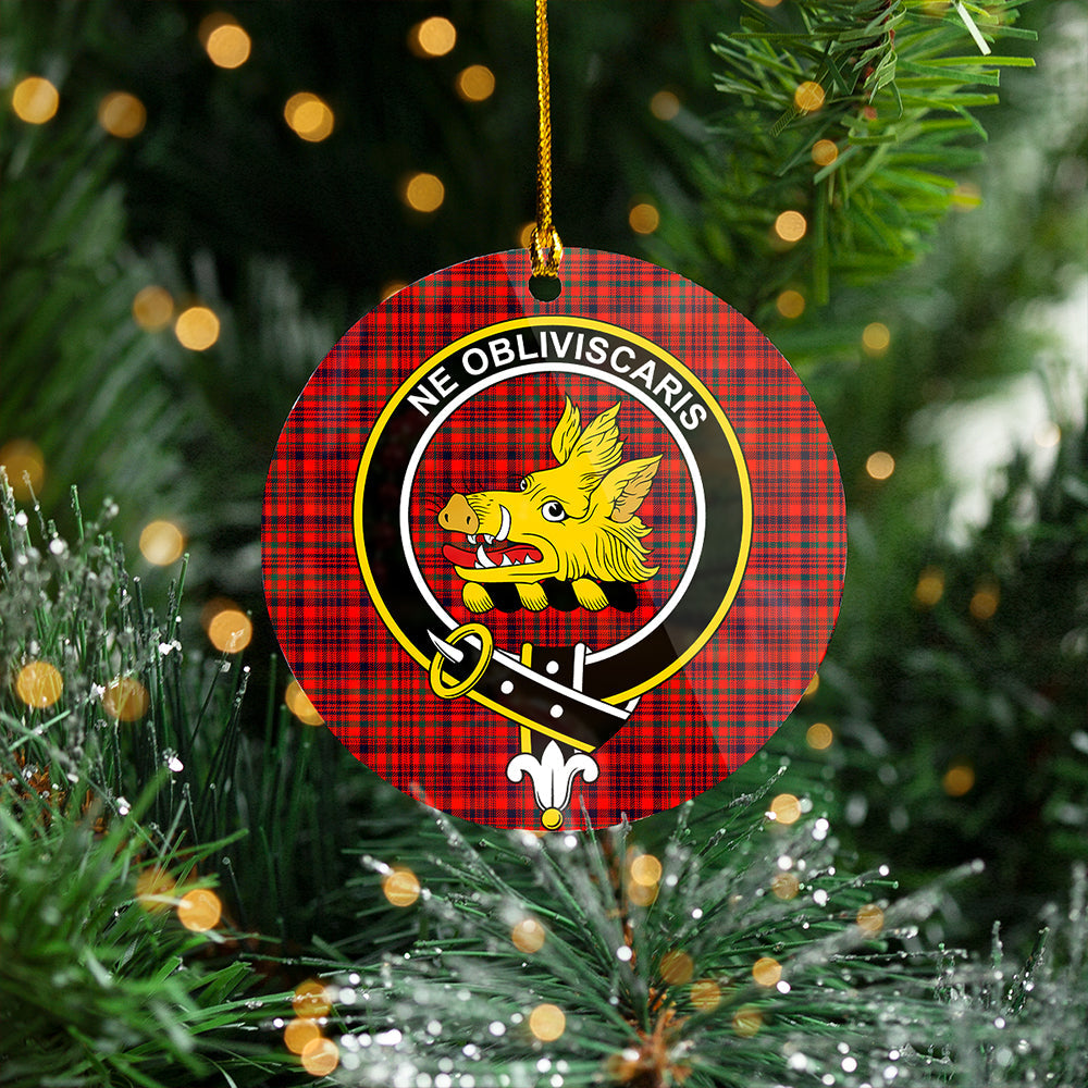 Campbell of Loudon Plaid Modern 2 Clan Badge Tartan Plastic Christmas Ornaments