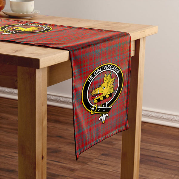 Campbell of Loudon Plaid Weathered 2 Clan Badge Tartan Table Runner