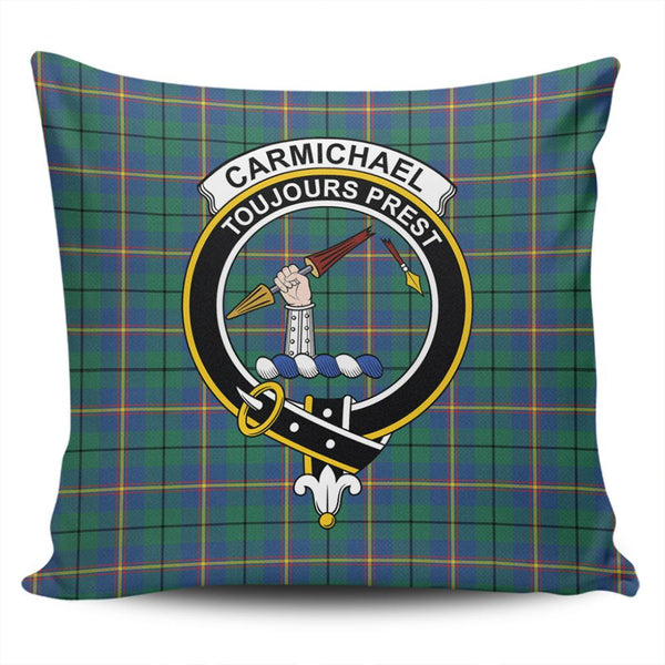 Carmichael Ancient Tartan Classic Crest Pillow Cover