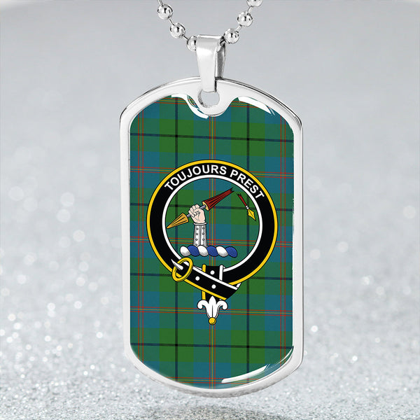 Carmichael Ancient Clan Badge Classic Tartan Dog Tag Necklace