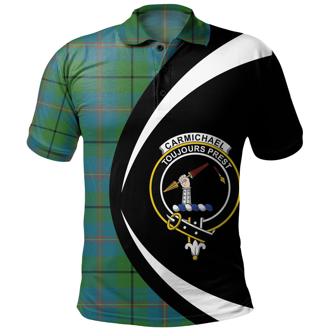 Carmichael Ancient Clan Badge Tartan Polo Shirt Circle Style Personalized