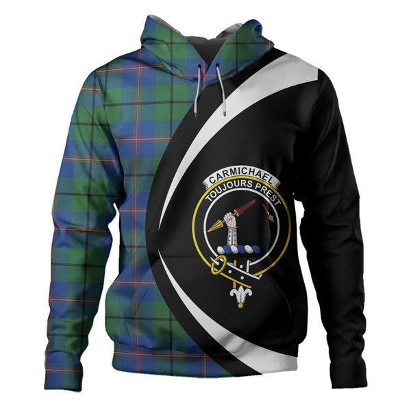 Carmichael Modern Clan Badge Tartan Hoodie Circle Style