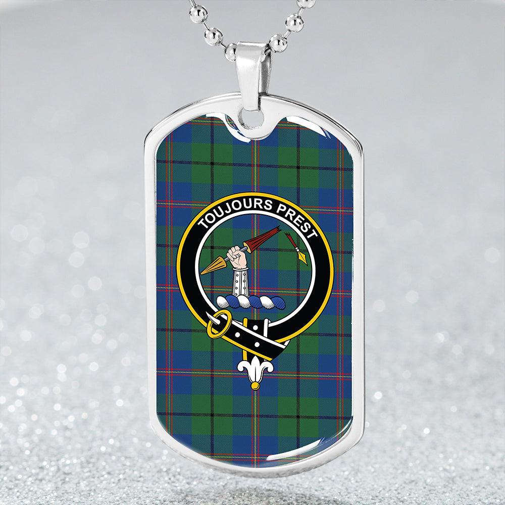 Carmichael Modern Clan Badge Classic Tartan Dog Tag Necklace