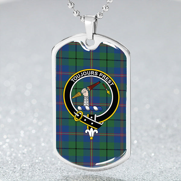 Carmichael Modern Clan Badge Classic Tartan Dog Tag Necklace