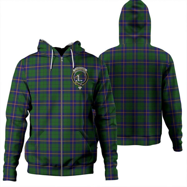 Carmichael Modern Tartan Classic Crest Zipper Hoodie