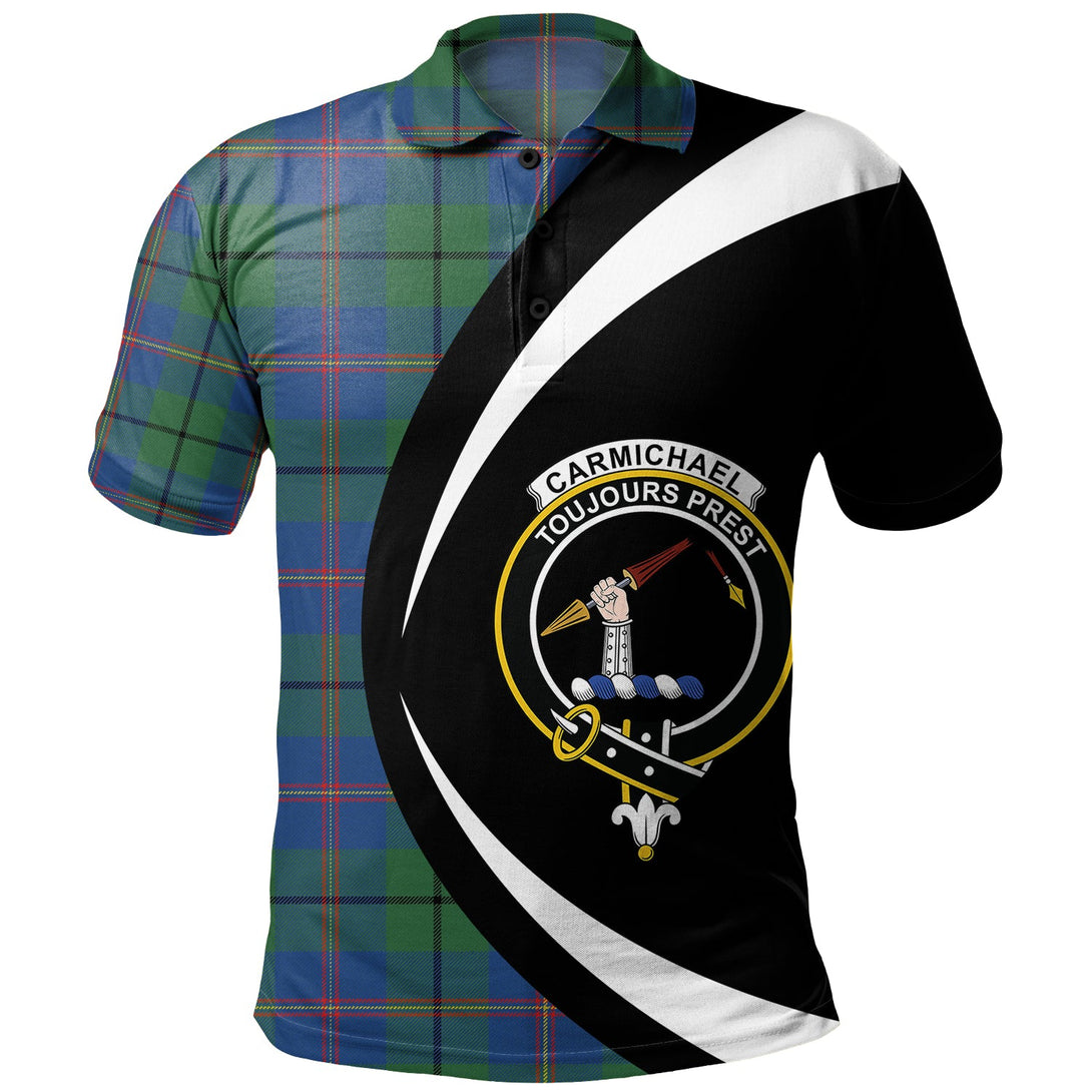 Carmichael Modern Clan Badge Tartan Polo Shirt Circle Style Personalized