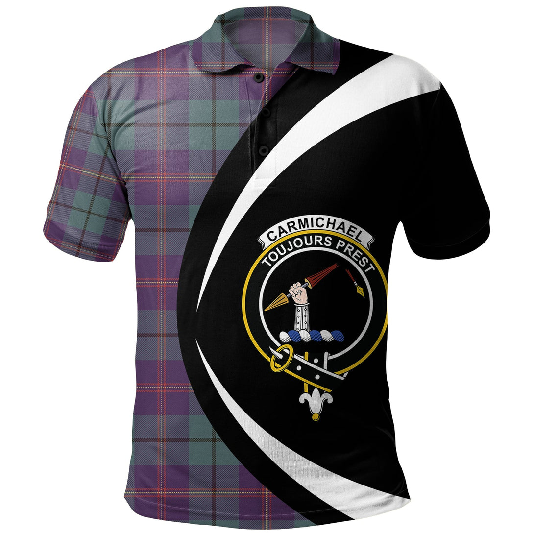 Carmichael Weathered 2 Clan Badge Tartan Polo Shirt Circle Style Personalized