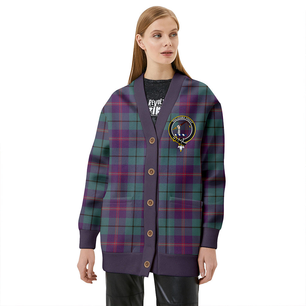 Carmichael Weathered 2 Clan Badge Tartan V-neck Cardigan