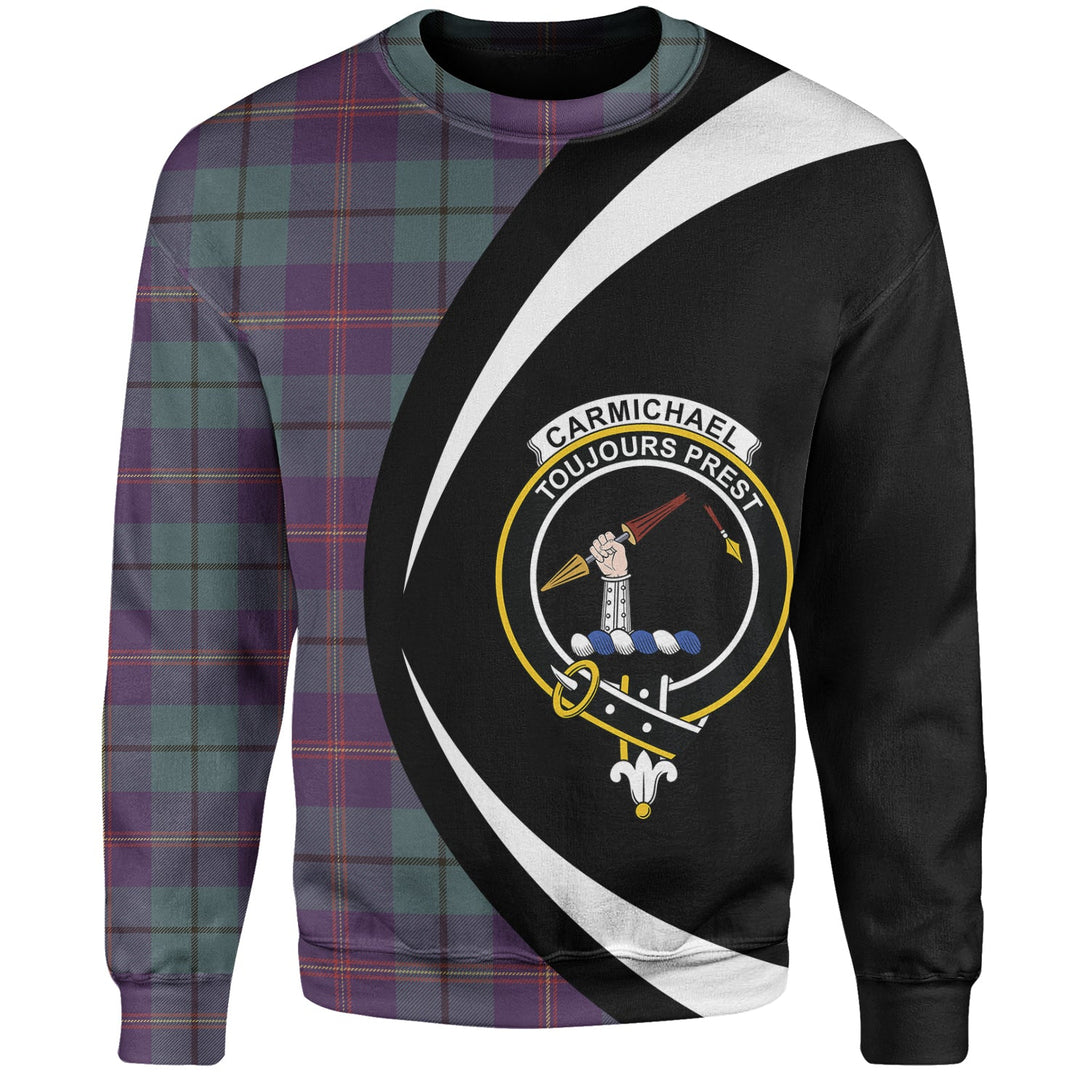 Carmichael Weathered 2 Clan Badge Tartan Sweatshirt Circle Style Personalized