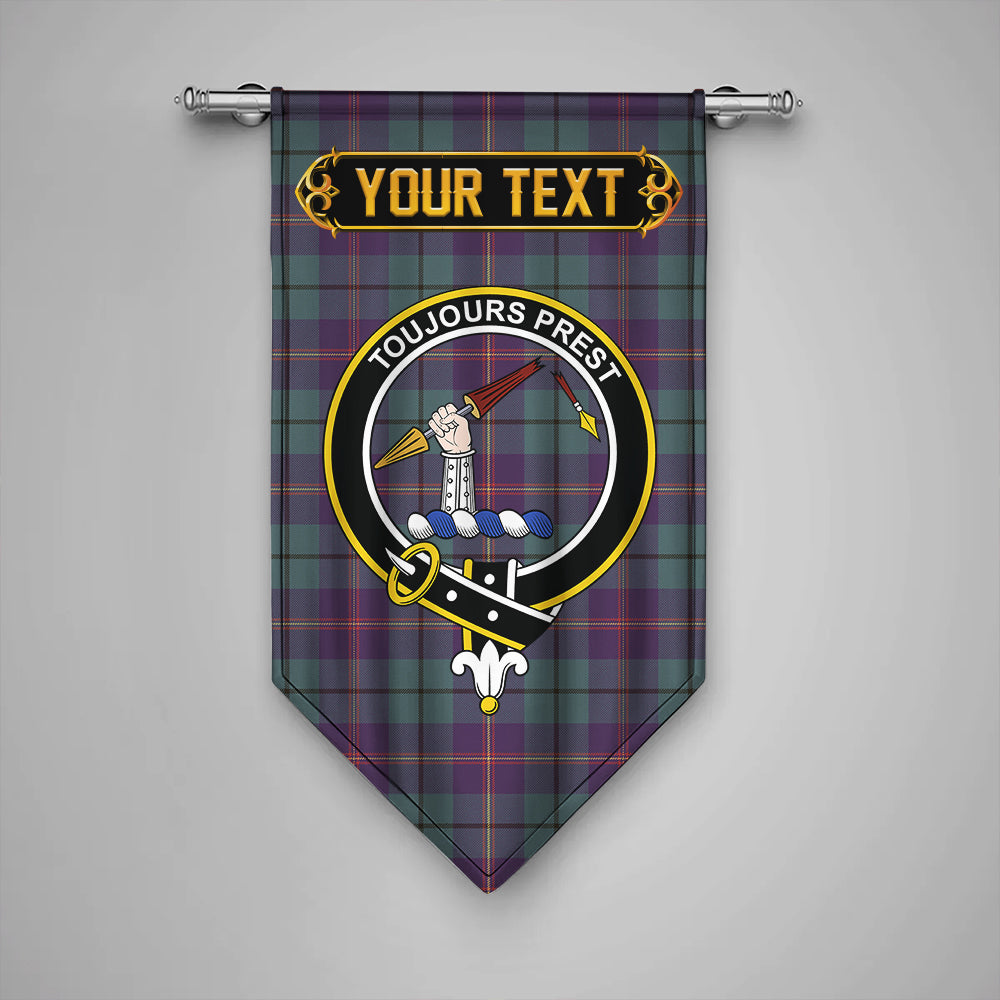 Carmichael Weathered 2 Clan Badge Tartan Gonfalon Personalize