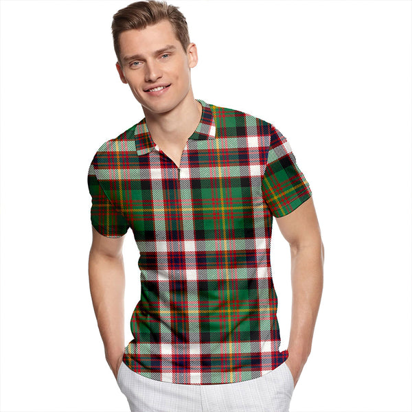 Carnegie Dress Dance Tartan Classic Lapel Zip Short Sleeve Polo