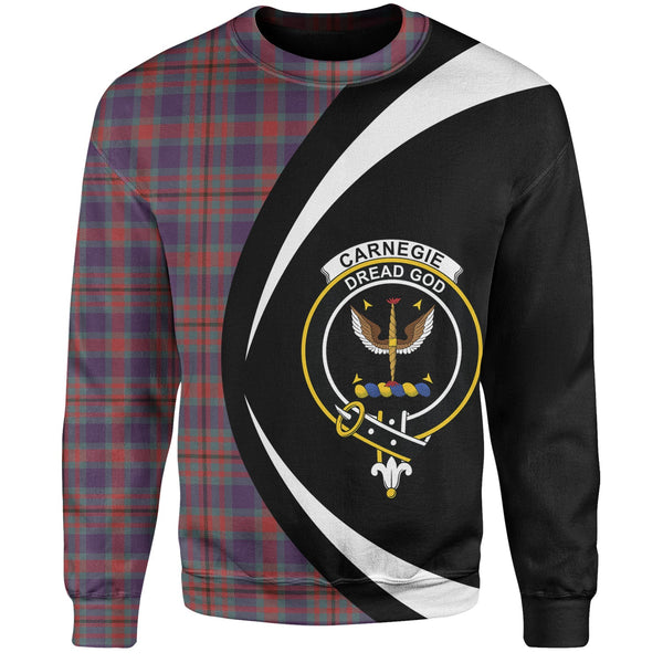 Carnegie Weathered Clan Badge Tartan Sweatshirt Circle Style Personalized