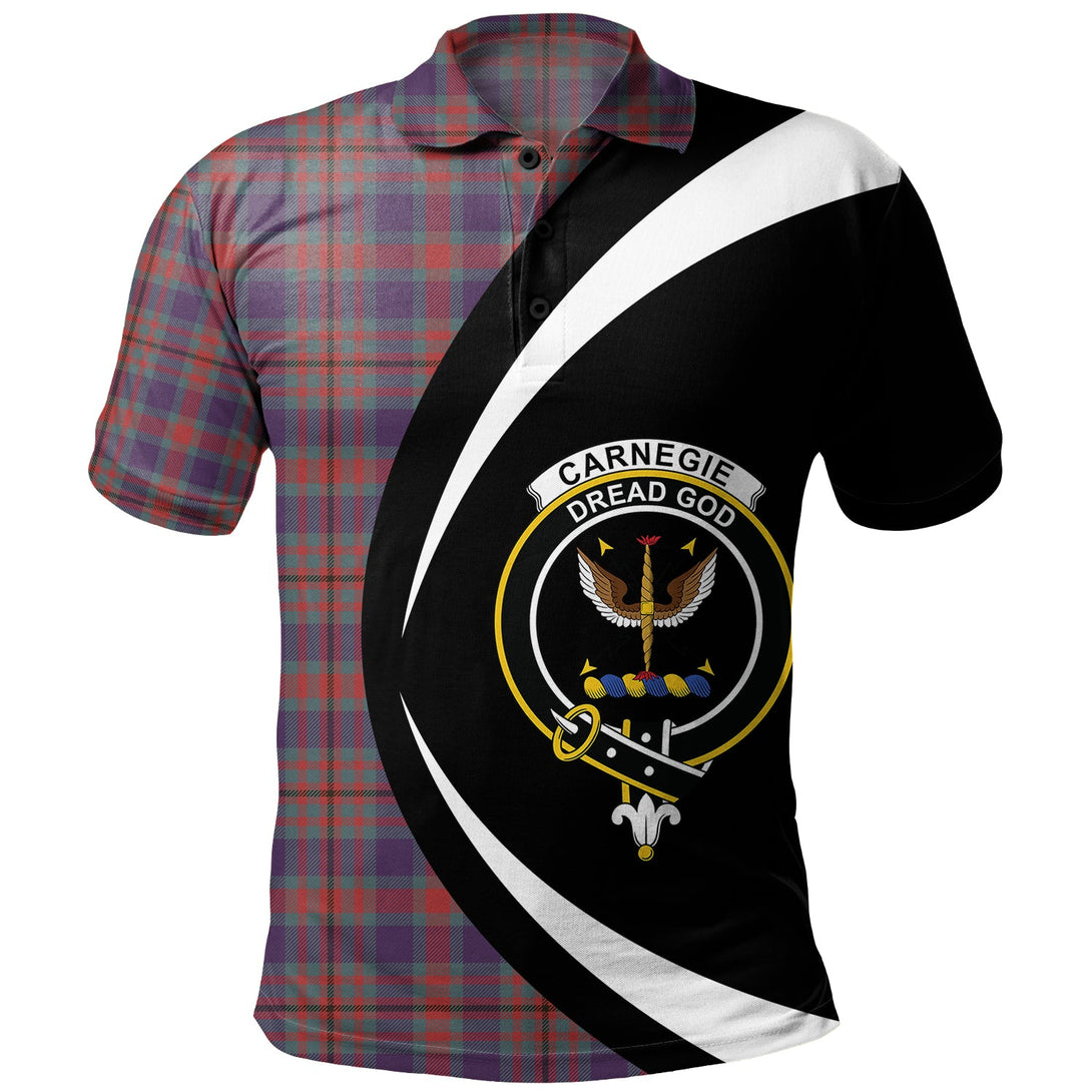 Carnegie Weathered Clan Badge Tartan Polo Shirt Circle Style Personalized