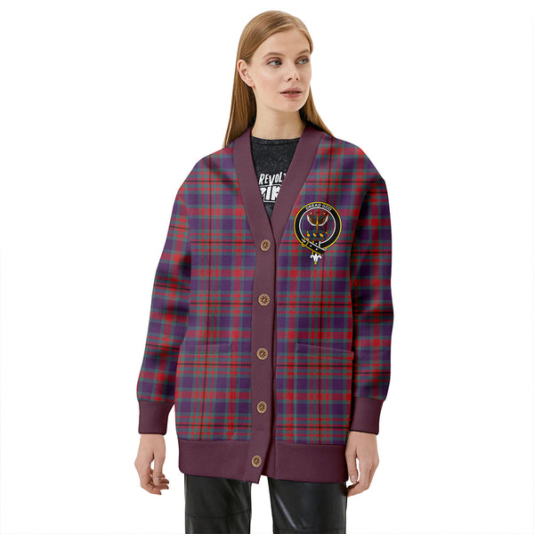 Carnegie Weathered Clan Badge Tartan V-neck Cardigan