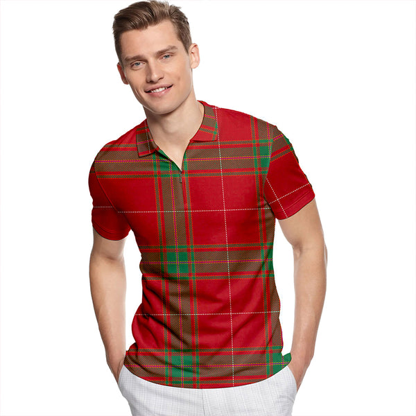 Carruthers Modern Tartan Classic Lapel Zip Short Sleeve Polo