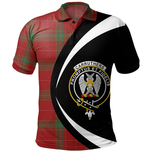 Carruthers Modern Clan Badge Tartan Polo Shirt Circle Style Personalized