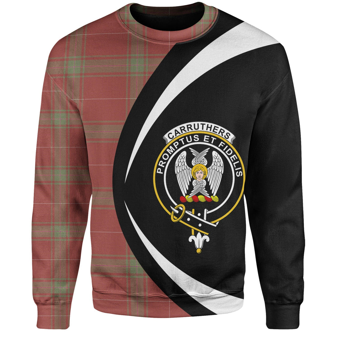 Carruthers Weathered Clan Badge Tartan Sweatshirt Circle Style Personalized