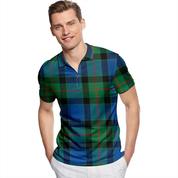 Casely of Mannerston Modern Tartan Classic Lapel Zip Short Sleeve Polo