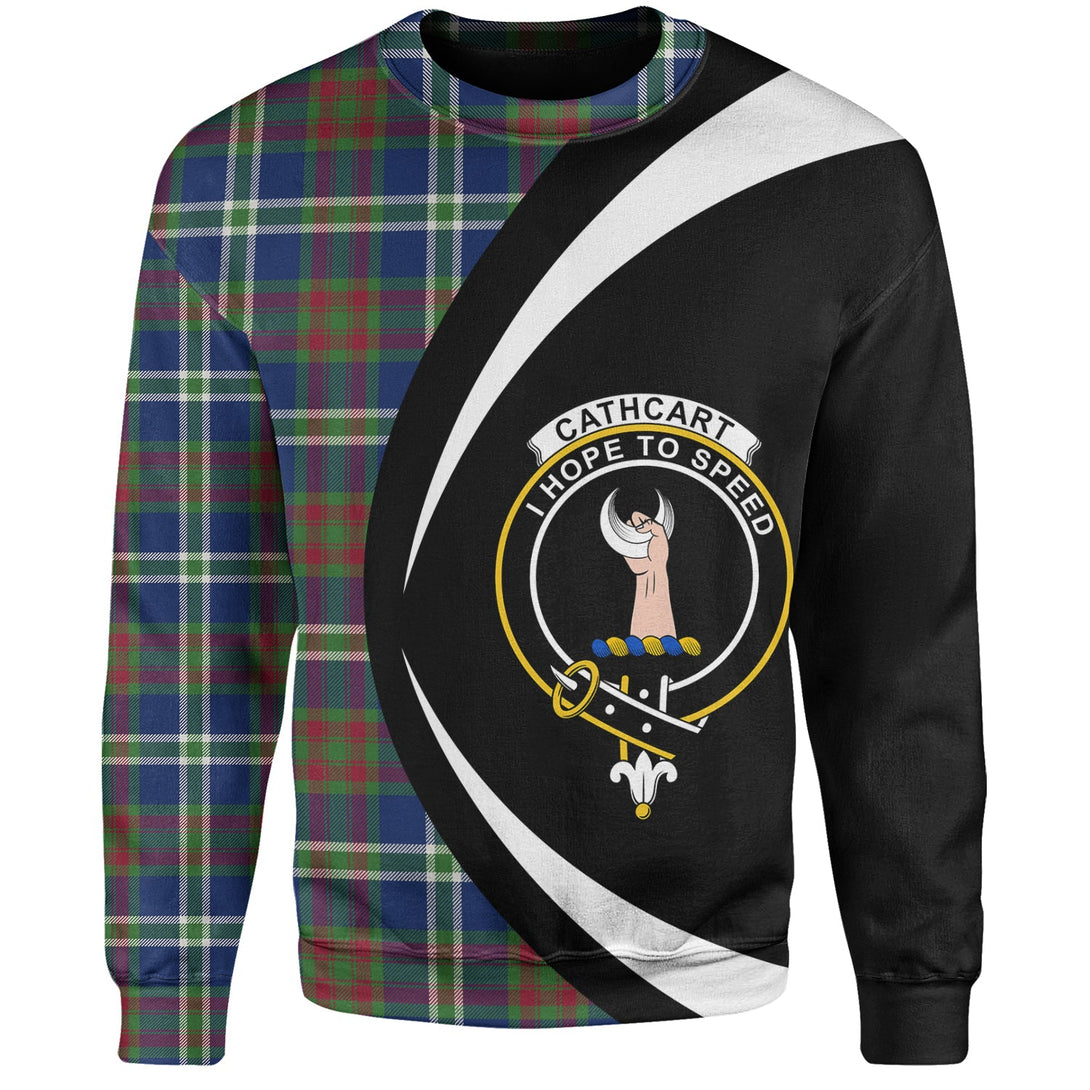 Cathcart Modern Clan Badge Tartan Sweatshirt Circle Style Personalized