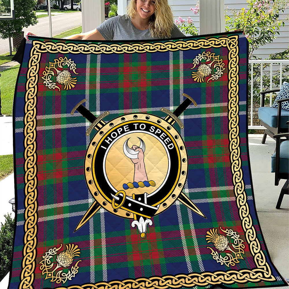 Cathcart Modern Clan Badge Tartan Premium Quilt Celtic Shield 