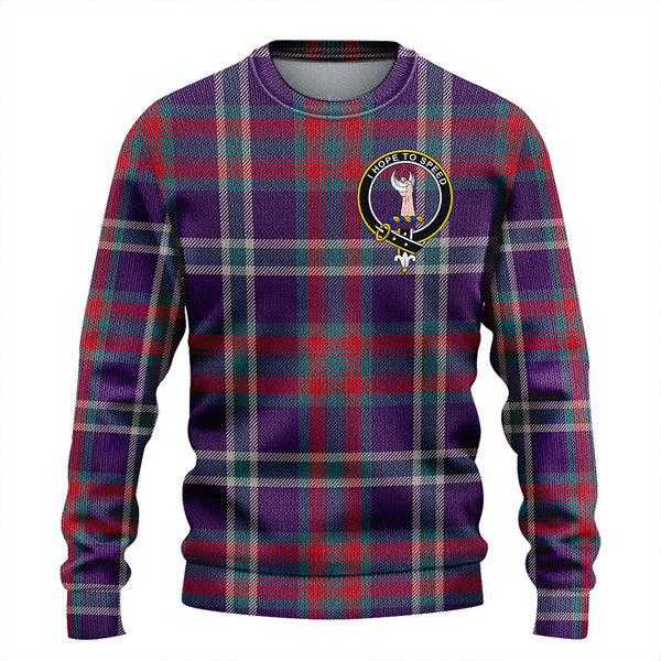 Cathcart Weathered Clan Badge Tartan Knitted Sweater