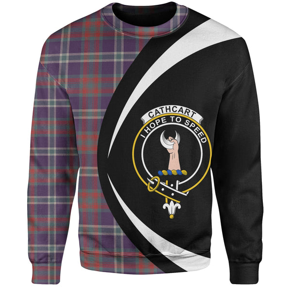 Cathcart Weathered Clan Badge Tartan Sweatshirt Circle Style Personalized