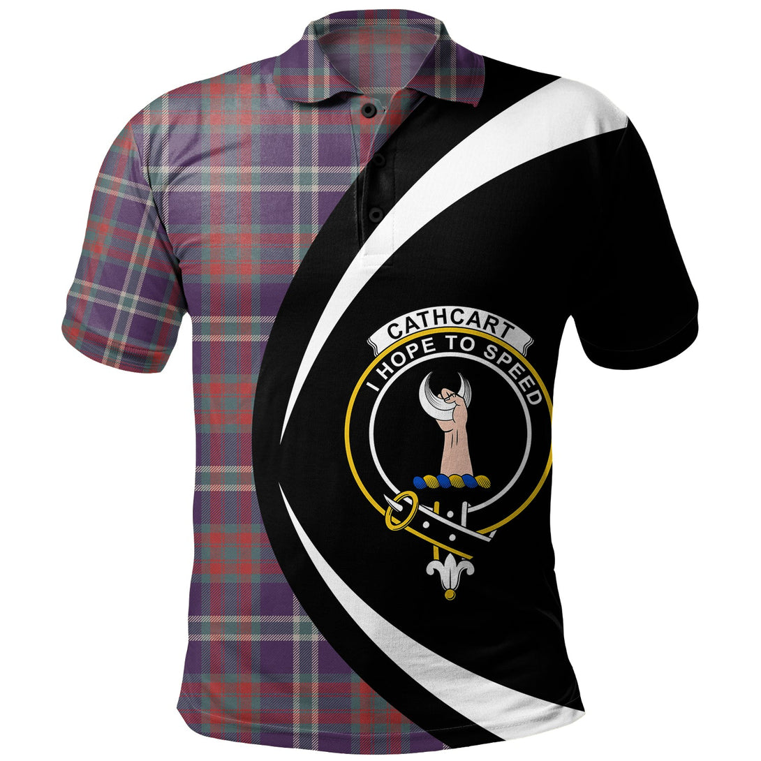 Cathcart Weathered Clan Badge Tartan Polo Shirt Circle Style Personalized