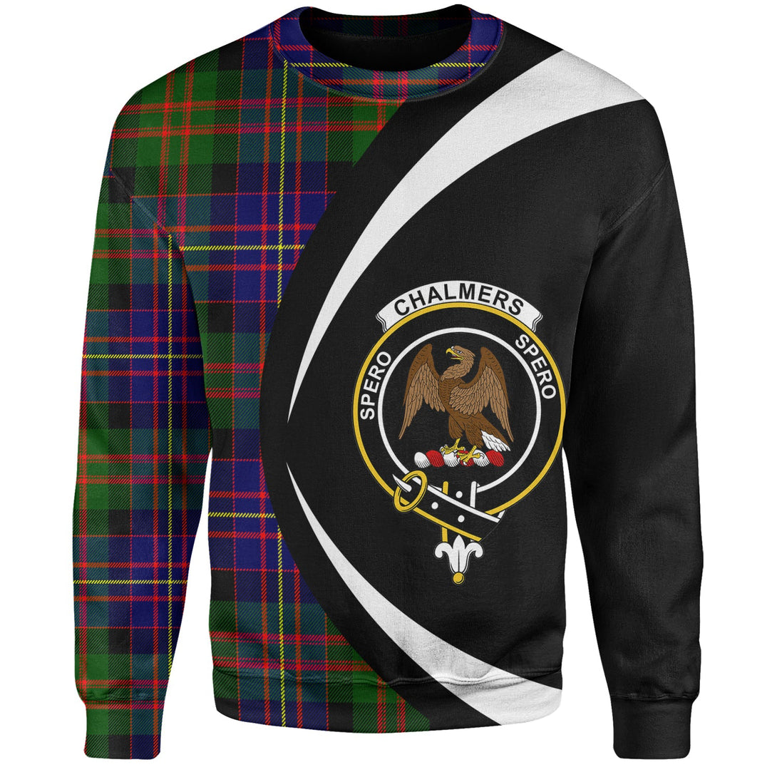 Chalmers Modern Clan Badge Tartan Sweatshirt Circle Style Personalized