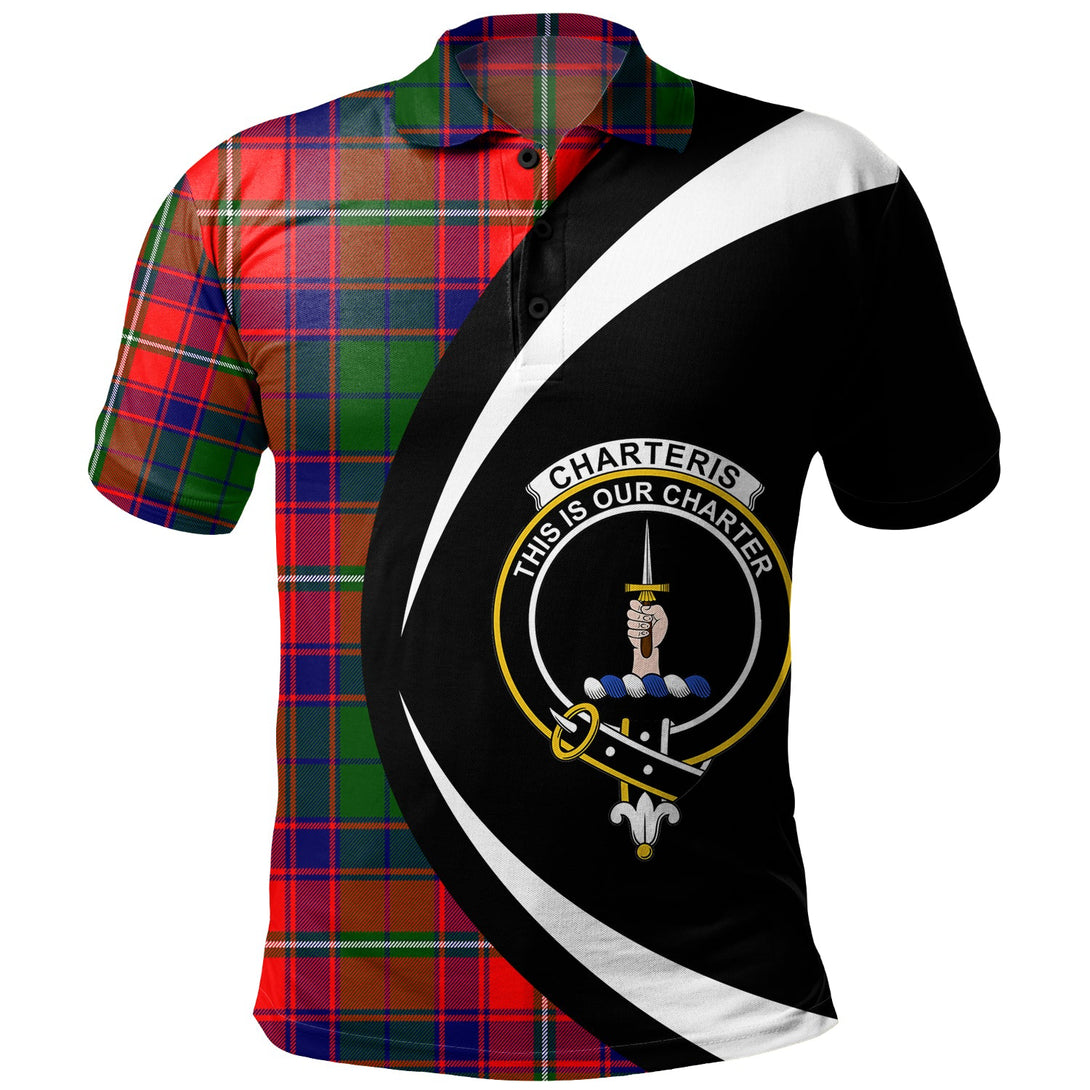 Charteris District Clan Badge Tartan Polo Shirt Circle Style Personalized