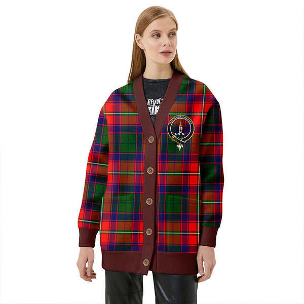 Charteris District Clan Badge Tartan V-neck Cardigan