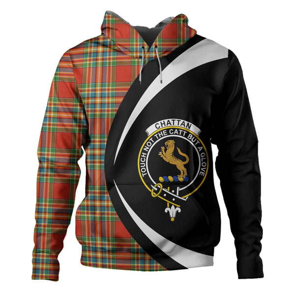 Chattan Ancient Clan Badge Tartan Hoodie Circle Style