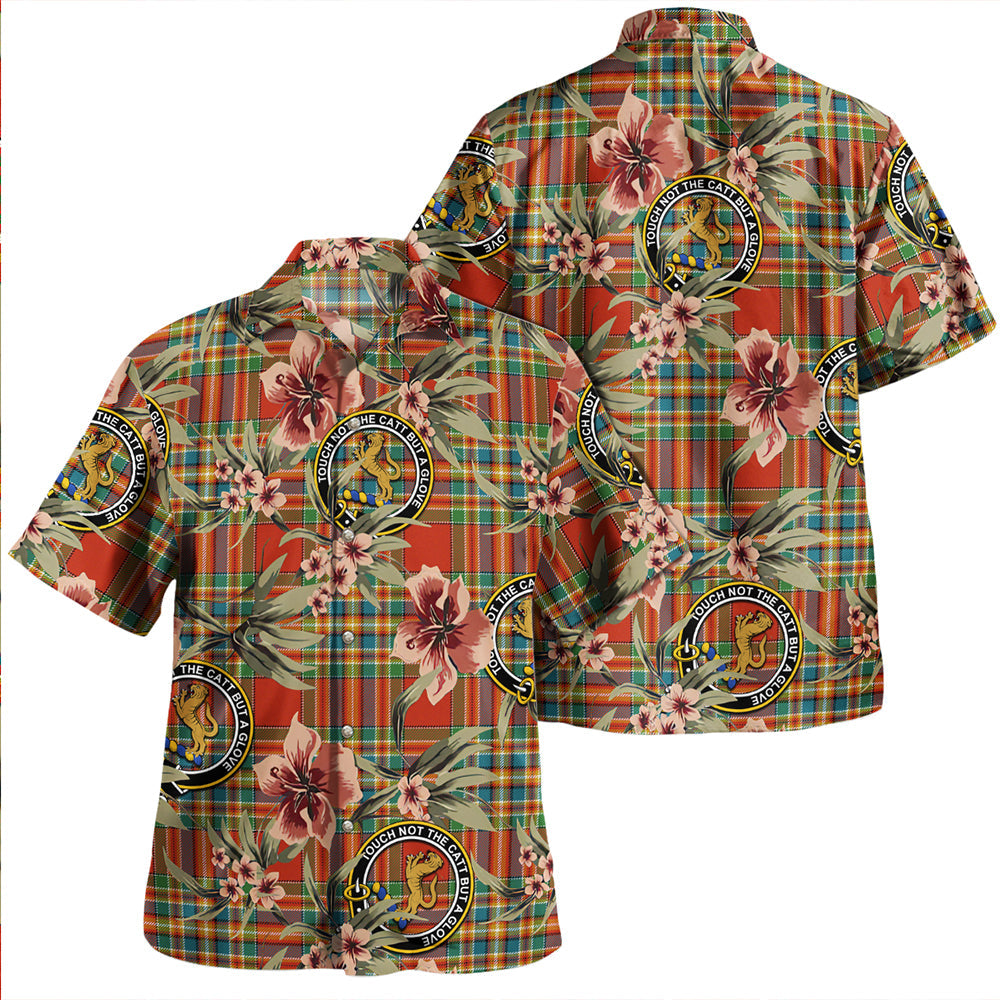 Chattan Ancient Clan Badge Tartan Aloha Hawaiian Shirt Tropical Old Style