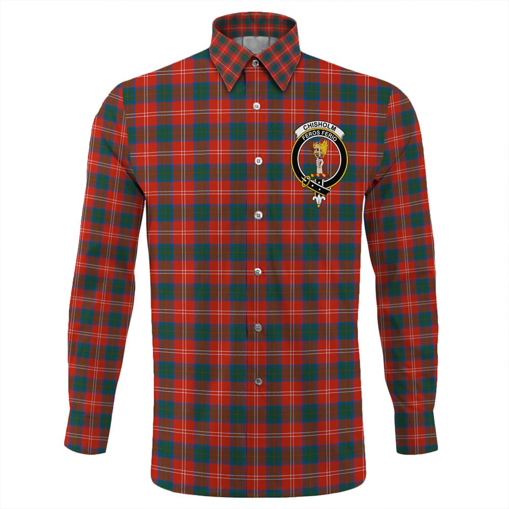 Chisholm Ancient Tartan Classic Crest Long Sleeve Button Shirt