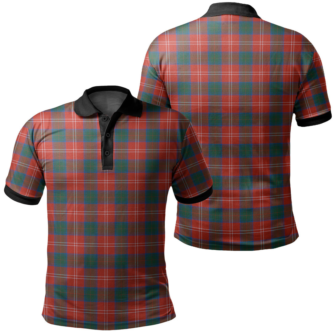 Chisholm Ancient Tartan Classic Polo Shirt Black Neck 2 Style