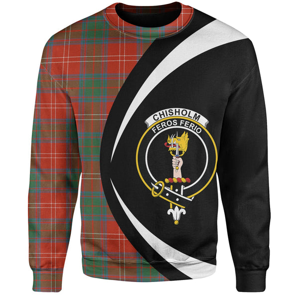 Chisholm Ancient Clan Badge Tartan Sweatshirt Circle Style Personalized