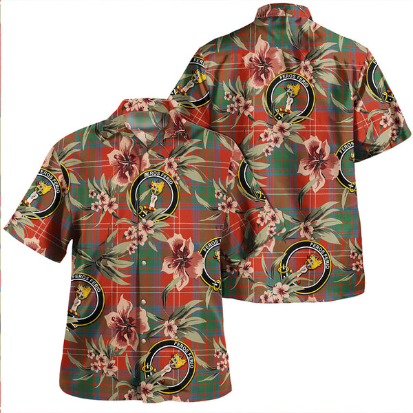 Chisholm Ancient Clan Badge Tartan Aloha Hawaiian Shirt Tropical Old Style