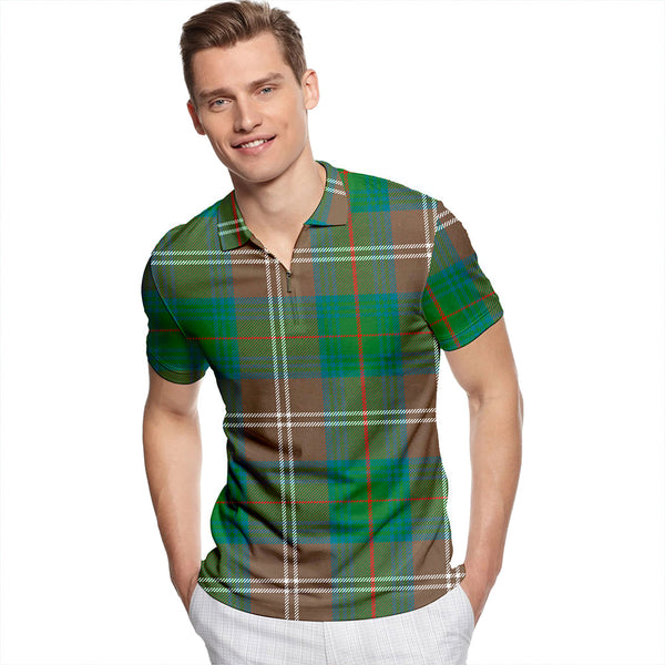 Chisholm Hunting Ancient Tartan Classic Lapel Zip Short Sleeve Polo