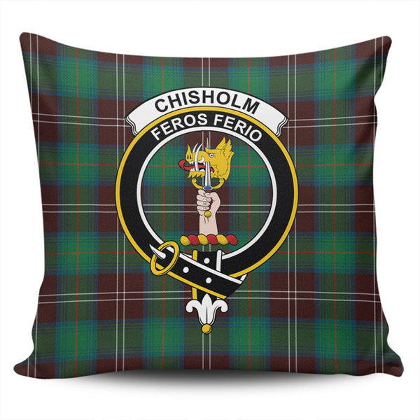 Chisholm Hunting Ancient Tartan Classic Crest Pillow Cover