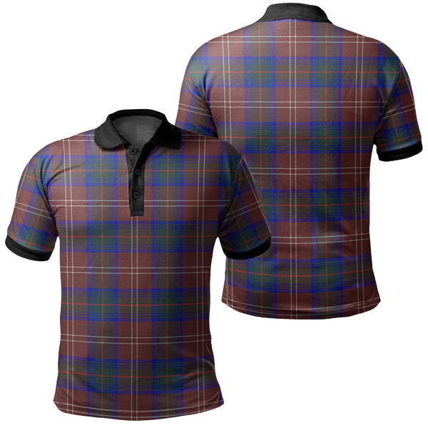 Chisholm Hunting Modern Tartan Classic Polo Shirt Black Neck 2 Style