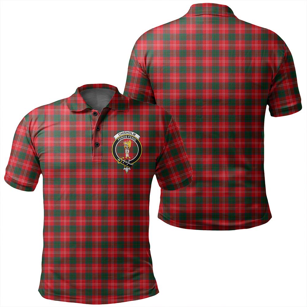 Chisholm Modern Tartan Classic Crest Polo Shirt