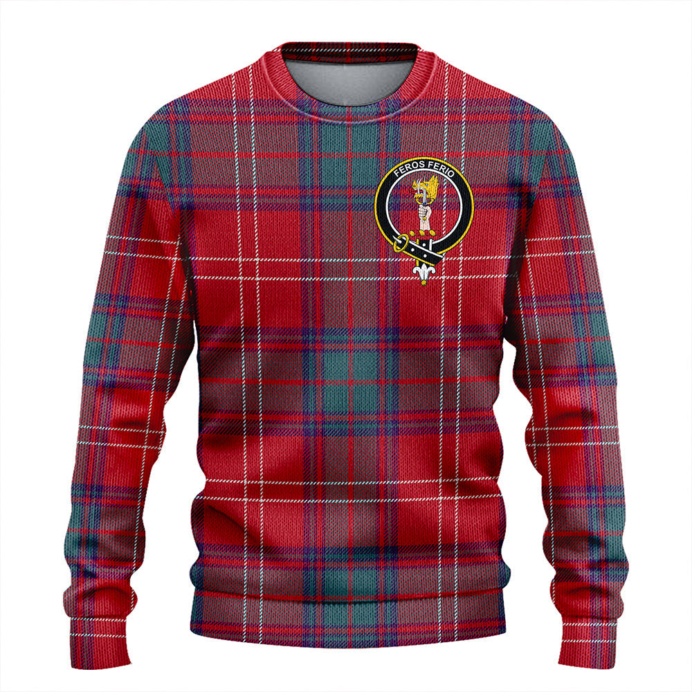 Chisholm Weathered Clan Badge Tartan Knitted Sweater