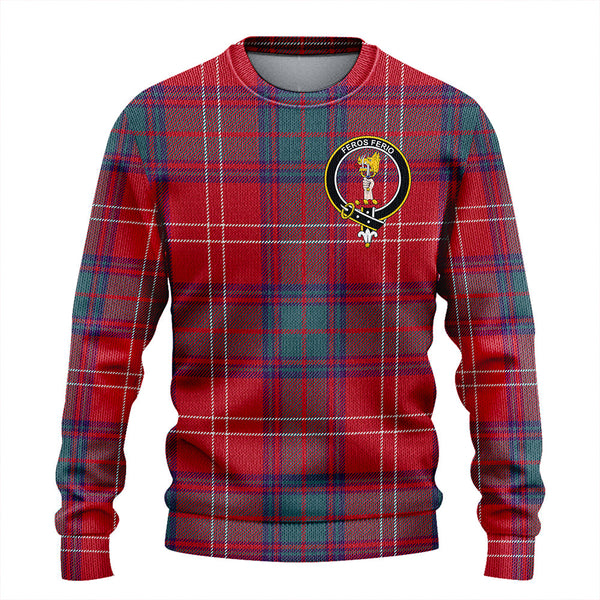 Chisholm Weathered Clan Badge Tartan Knitted Sweater