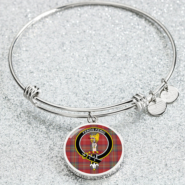 Chisholm of Strathglass Weathered Clan Badge Tartan Classic Circle Bangle