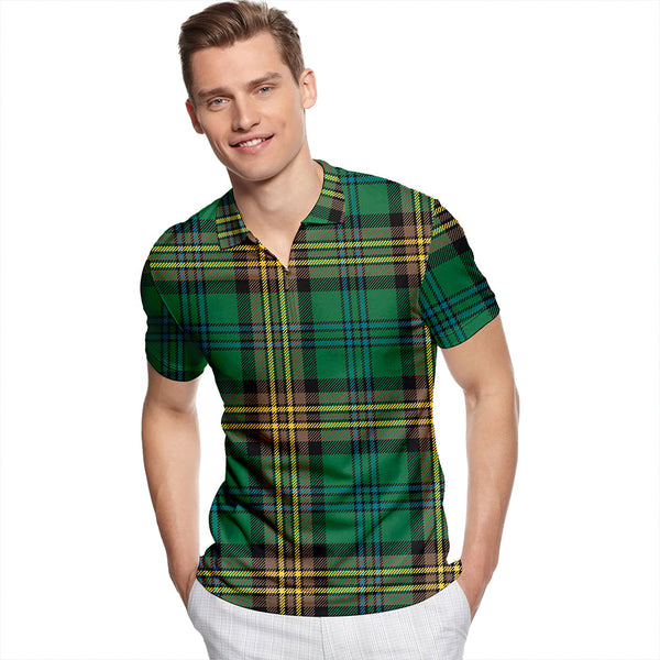 Choinka Ancient Tartan Classic Lapel Zip Short Sleeve Polo