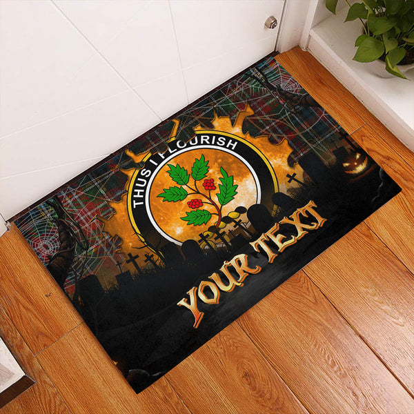 Christie Ancient Clan Badge Tartan Personalize Doormat Happy Halloween Style