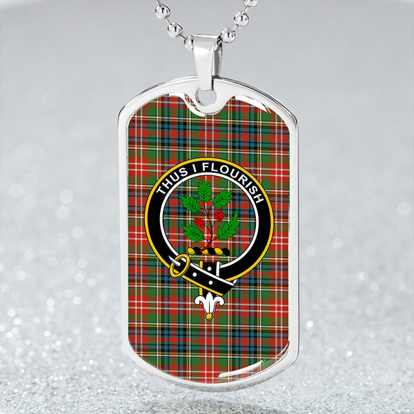 Christie Ancient Clan Badge Classic Tartan Dog Tag Necklace