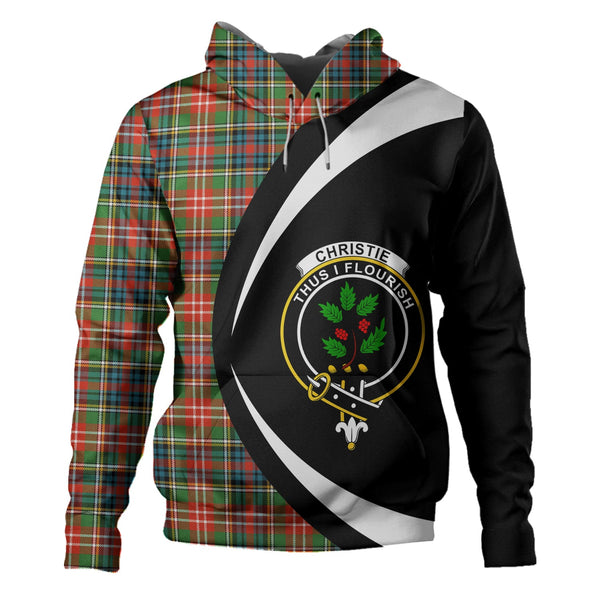 Christie Ancient Clan Badge Tartan Hoodie Circle Style