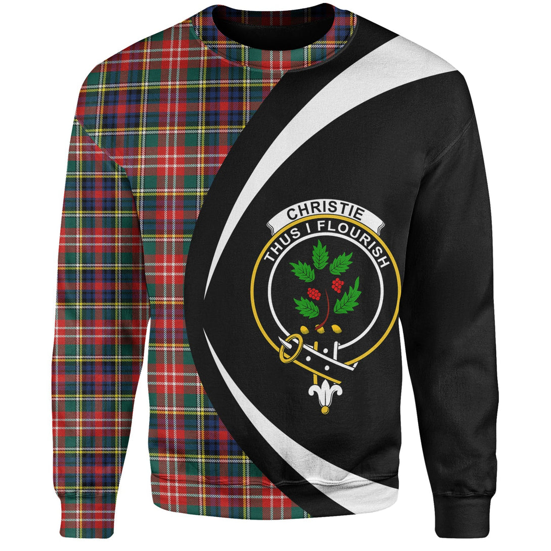 Christie Modern Clan Badge Tartan Sweatshirt Circle Style Personalized